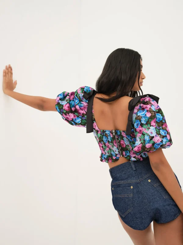 Outlet For Love & Lemons Maggie Top Blue