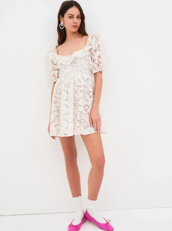 Fashion For Love & Lemons Magnolia Mini Dress White