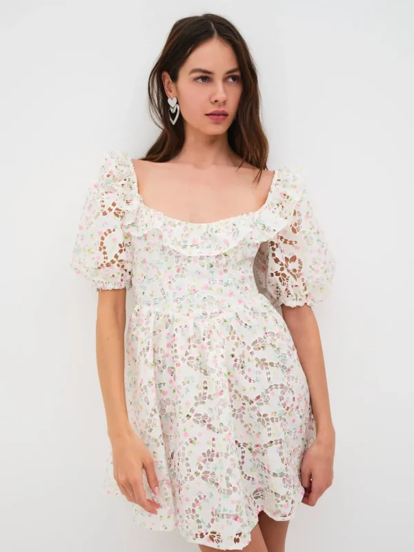 Fashion For Love & Lemons Magnolia Mini Dress White