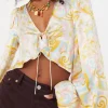 Best Sale For Love & Lemons Marcia Crop Top Yellow