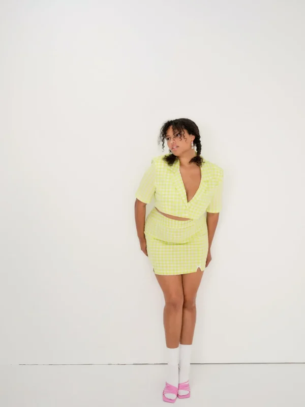 Online For Love & Lemons Maureen Mini Skirt Green