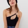 Online For Love & Lemons Mirabel Crop Top Black