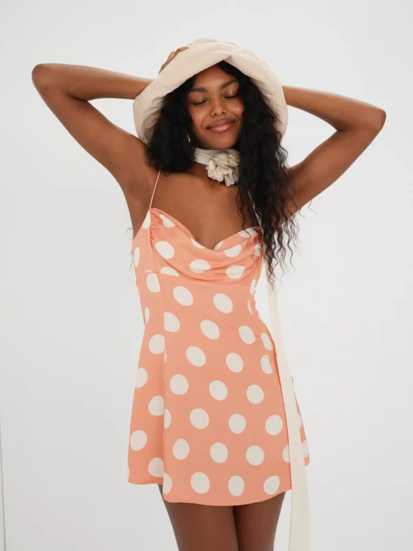 New For Love & Lemons Mirabelle Mini Dress Orange