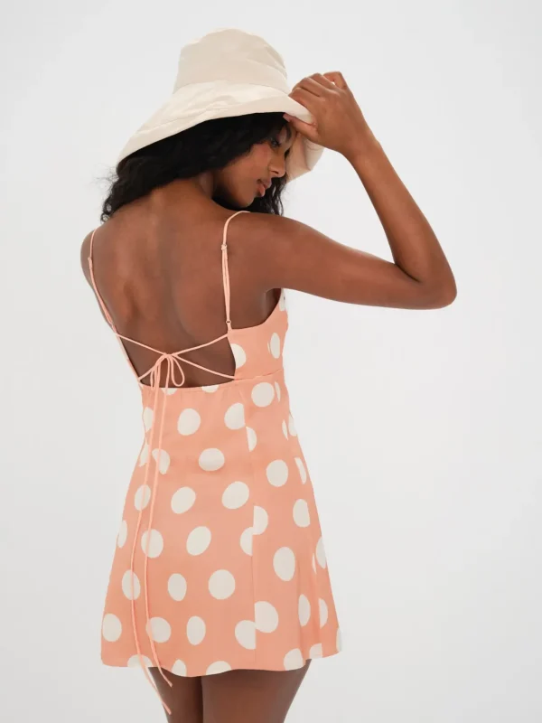 New For Love & Lemons Mirabelle Mini Dress Orange
