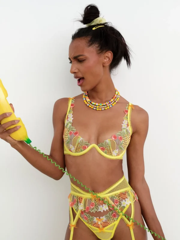 Sale For Love & Lemons Mirabelle Underwire Bra Yellow