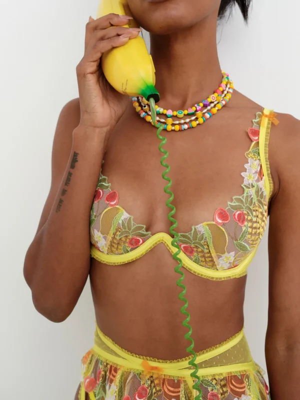 Sale For Love & Lemons Mirabelle Underwire Bra Yellow
