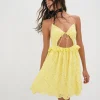 Sale For Love & Lemons Natalia Mini Dress Yellow
