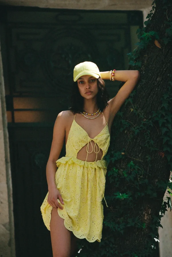 Sale For Love & Lemons Natalia Mini Dress Yellow