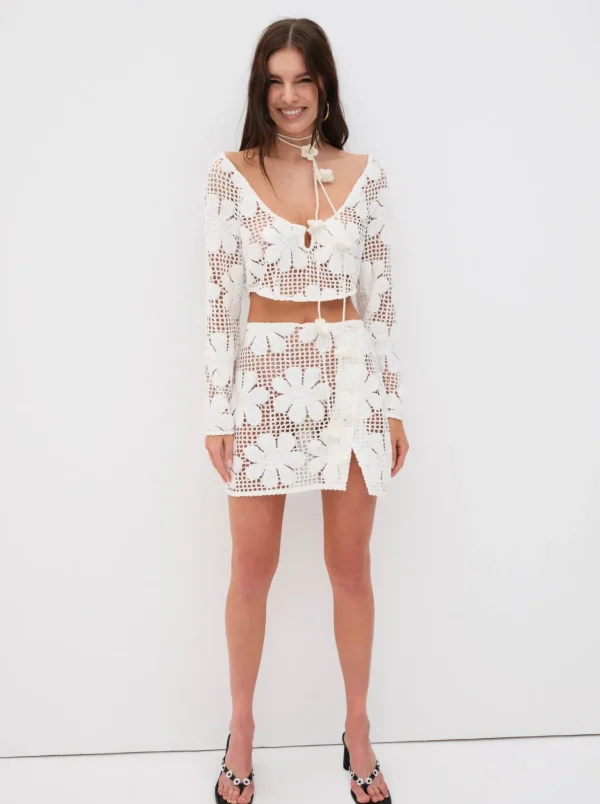Best For Love & Lemons Natasha Coverup Top White