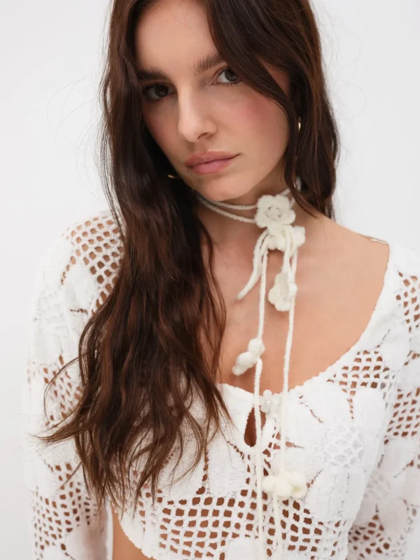 Best For Love & Lemons Natasha Coverup Top White