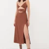 Best For Love & Lemons Natasha Midi Dress Neutral
