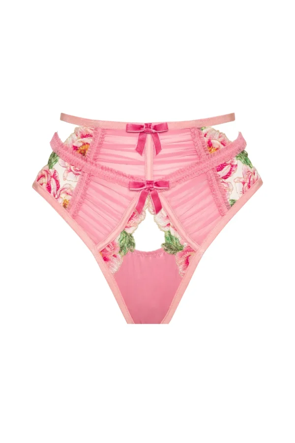 Best For Love & Lemons Needle Point Roses Cheeky Panty Pink