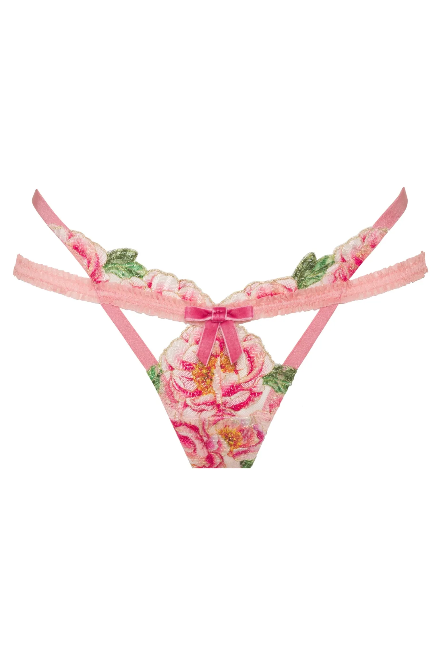 needle_point_roses_thong__9.webp Clearance For Love & Lemons Needle Point Roses Thong Panty Pink