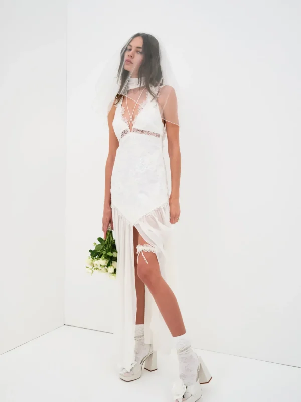 Cheap For Love & Lemons Nicola Bridal Gown White