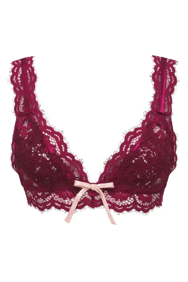 Fashion For Love & Lemons Noelle Lace Bra Red
