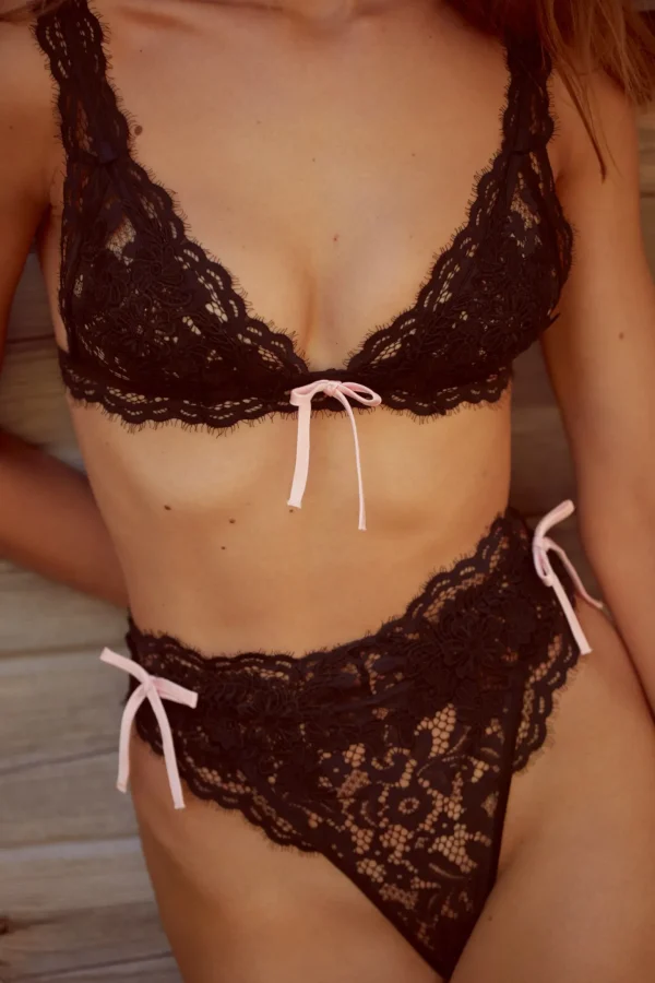 Shop For Love & Lemons Noelle Lace Bra Black