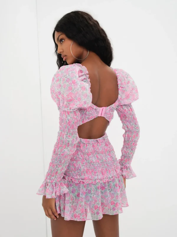 Outlet For Love & Lemons Oakley Mini Dress Pink