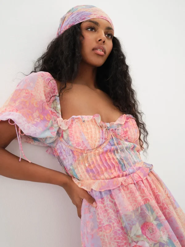 Flash Sale For Love & Lemons Odessa Midi Dress Multi