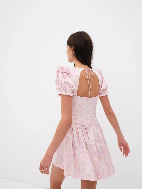 Discount For Love & Lemons Paulina Puff Sleeve Mini Dress Pink