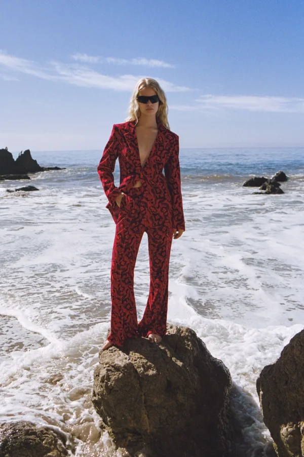 Store For Love & Lemons Penny Blazer Red