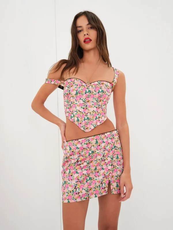 Flash Sale For Love & Lemons Perre Mini Skirt Multi
