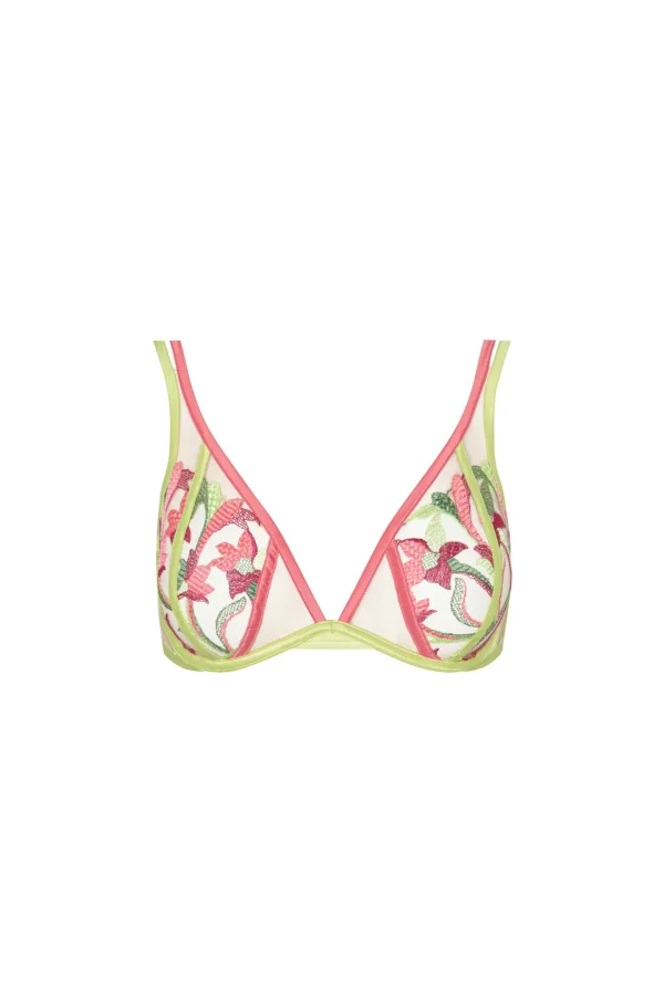 Best For Love & Lemons Petunia Embroidery Underwire Bra Pink