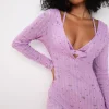 Cheap For Love & Lemons Pointelle Deep V Onesie Pink