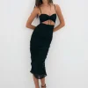 Cheap For Love & Lemons Poison Ruched Dress Black