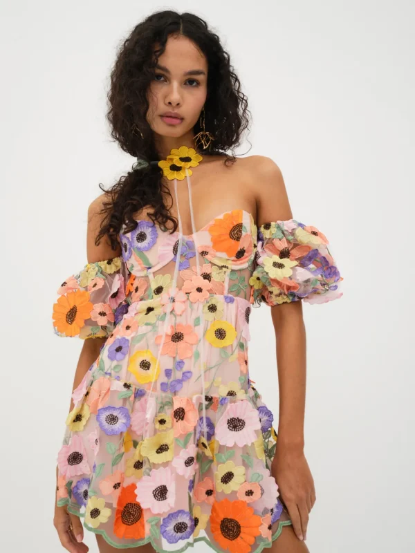 Best For Love & Lemons Prato Mini Dress Multi