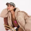 Shop For Love & Lemons Puffer Jacket With Ruffle Trim Neutral
