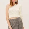 Sale For Love & Lemons Quinn One Shoulder Sweater Ivory