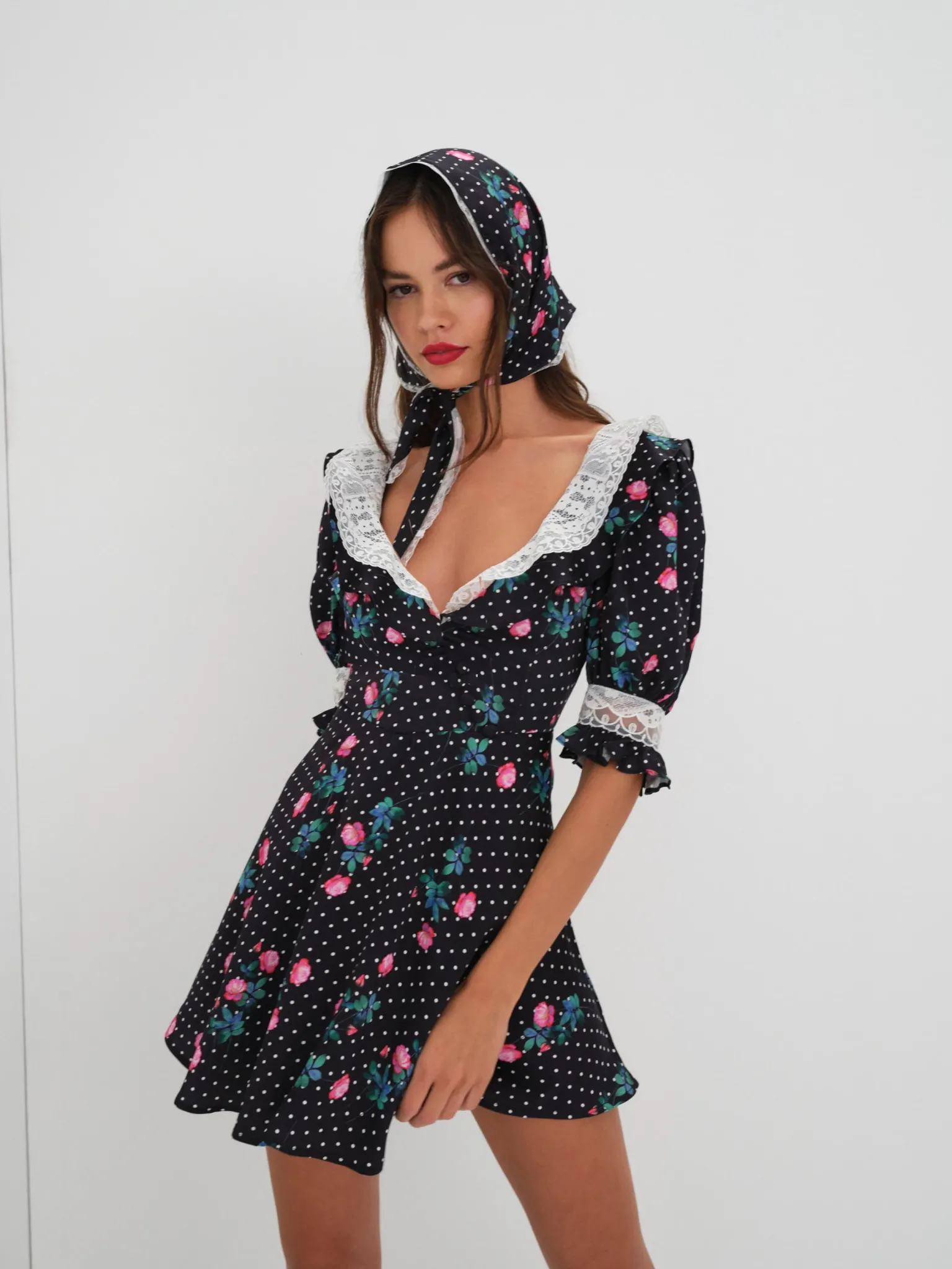 raisa_mini_dress_0.webp Online For Love & Lemons Raisa Mini Dress Black