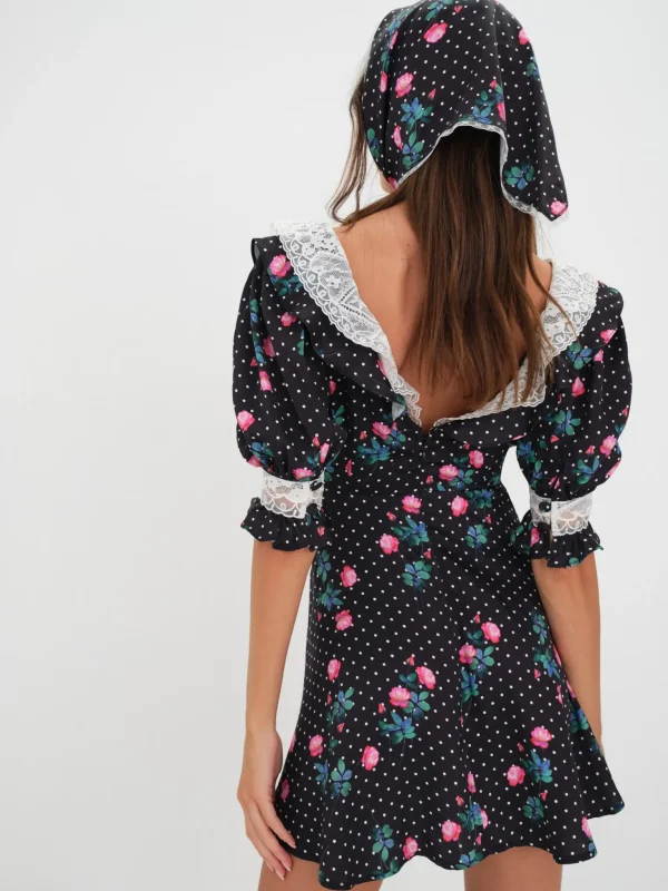 Online For Love & Lemons Raisa Mini Dress Black