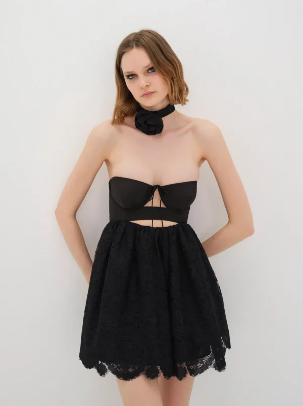 Outlet For Love & Lemons Regina Mini Dress Black
