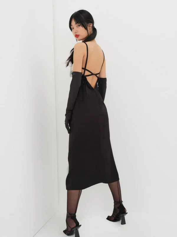 Outlet For Love & Lemons Rita Midi Dress Black