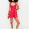 Fashion For Love & Lemons Romantic Roses Printed Slip Red