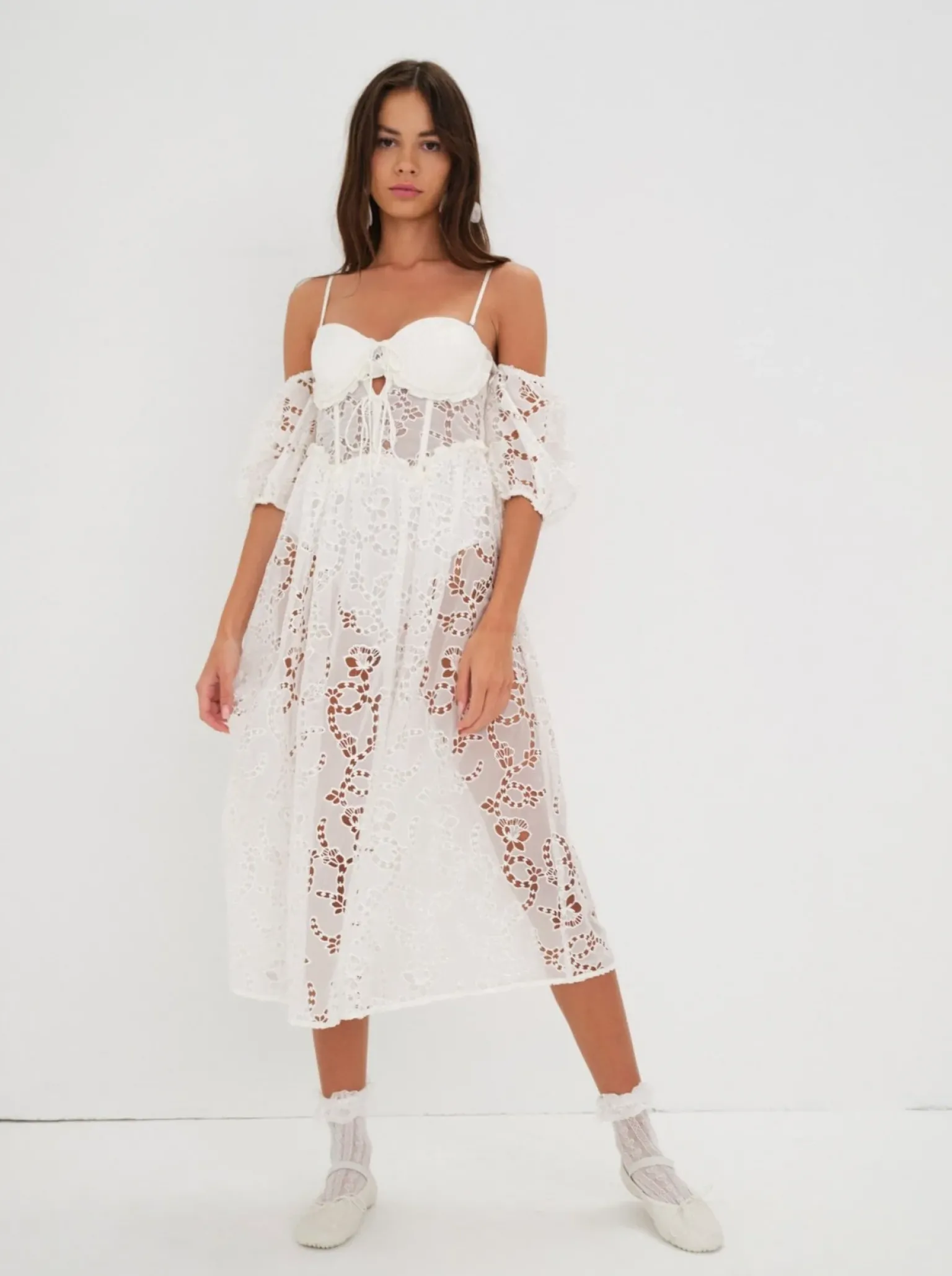 romi_midi_dress_0.webp Clearance For Love & Lemons Romi Midi Dress White