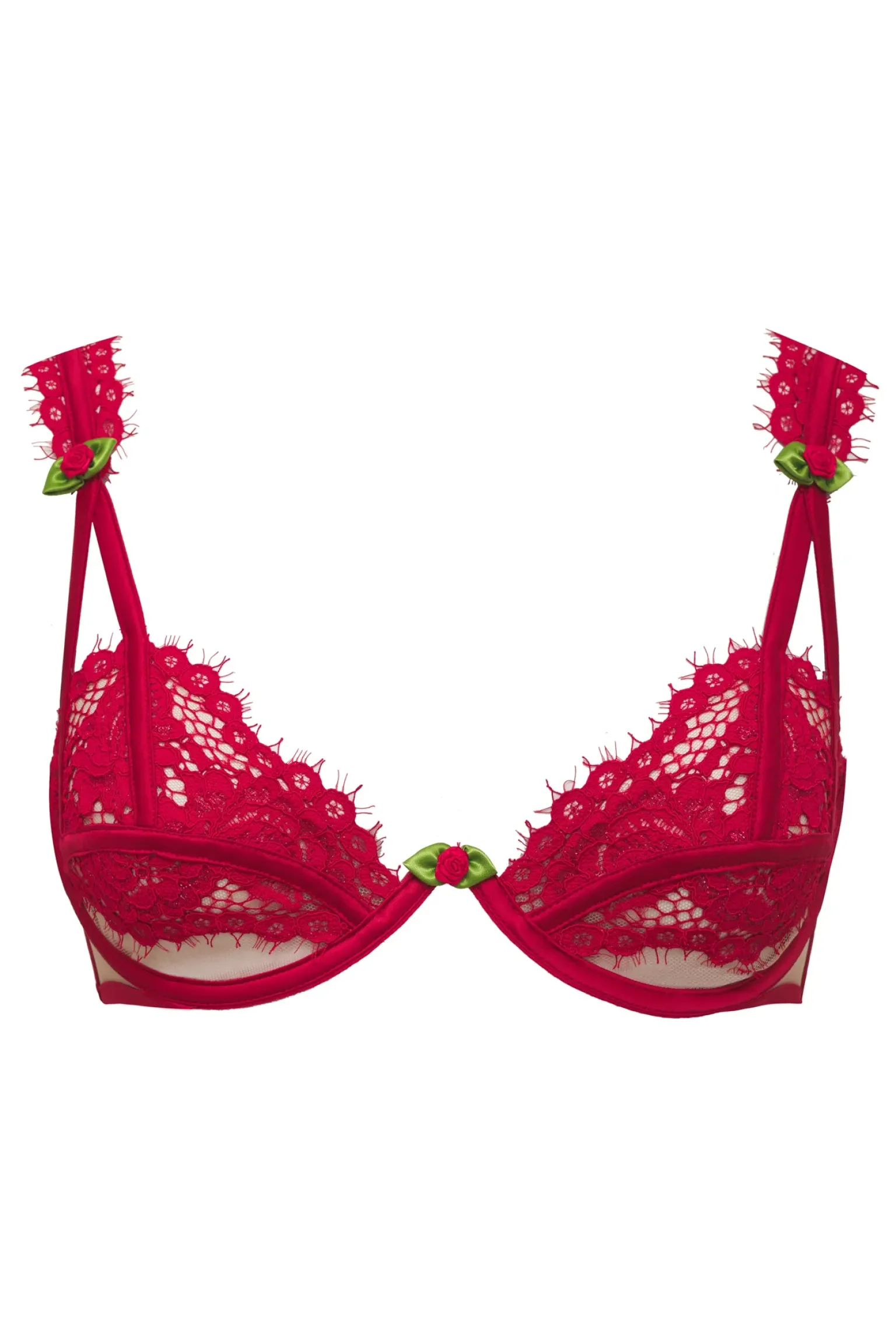 rosa_lace_ruffle_underwir_5.webp Store For Love & Lemons Rosa Lace Ruffle Underwire Bra Red
