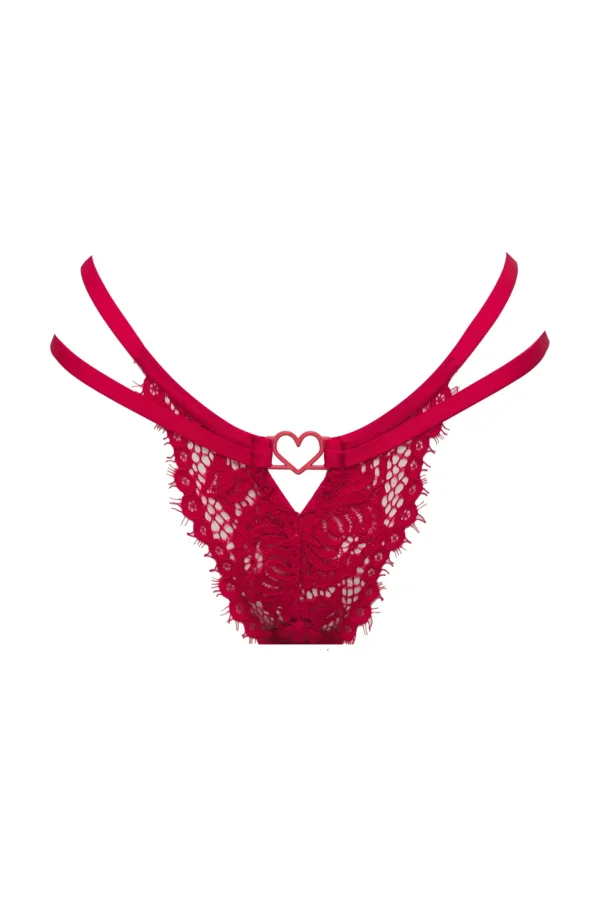 Sale For Love & Lemons Rosa Lace Thong Panty Red