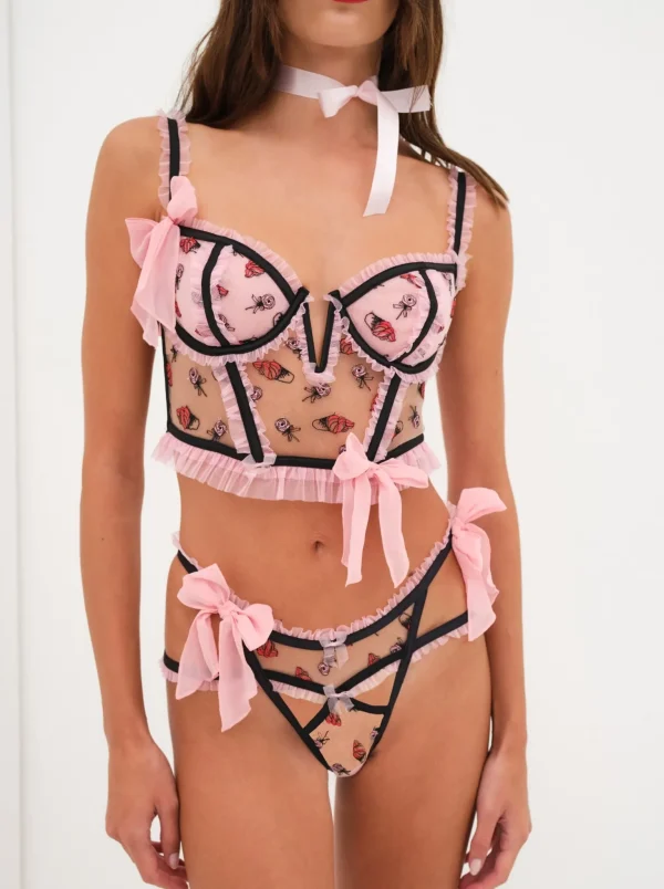 Store For Love & Lemons Rosie Bow Bustier Black