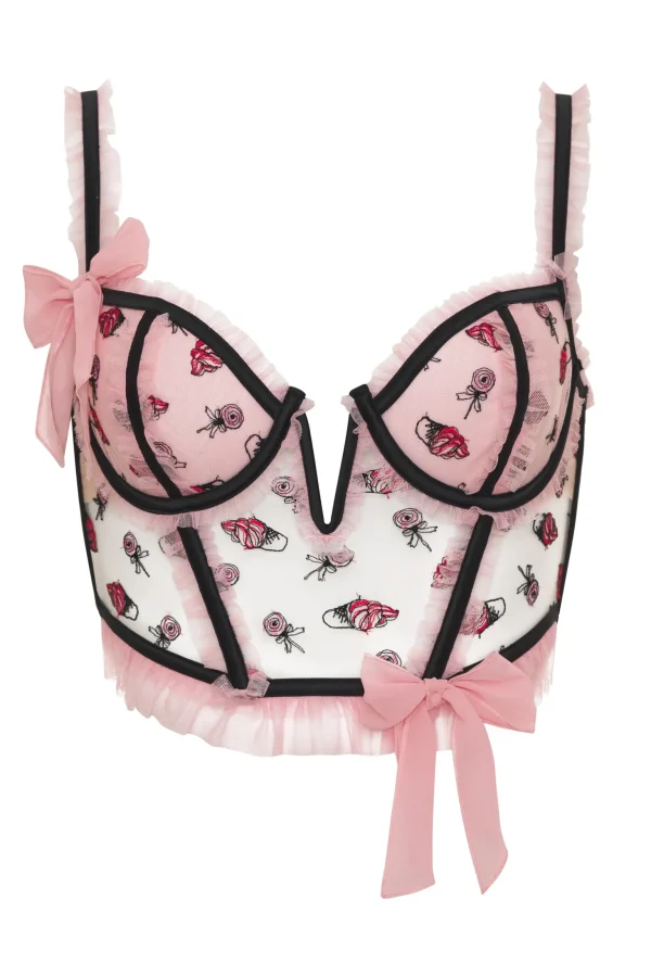 Store For Love & Lemons Rosie Bow Bustier Black