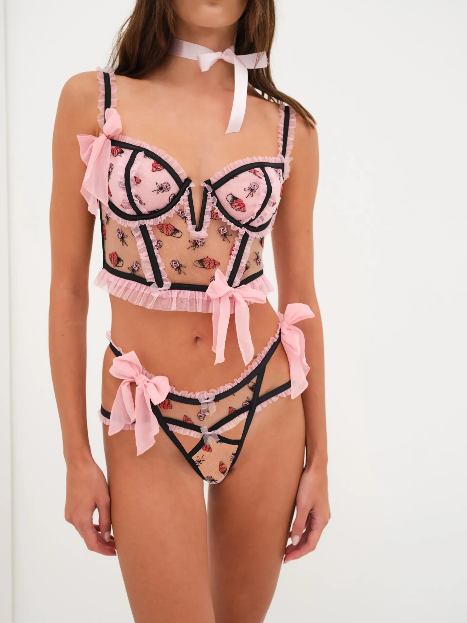 rosie_bow_panty_2.webp New For Love & Lemons Rosie Bow Panty Black
