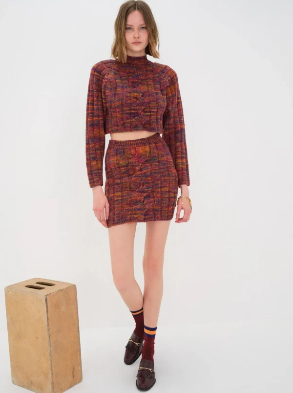 Clearance For Love & Lemons Ruby Cropped Turtleneck Neutral
