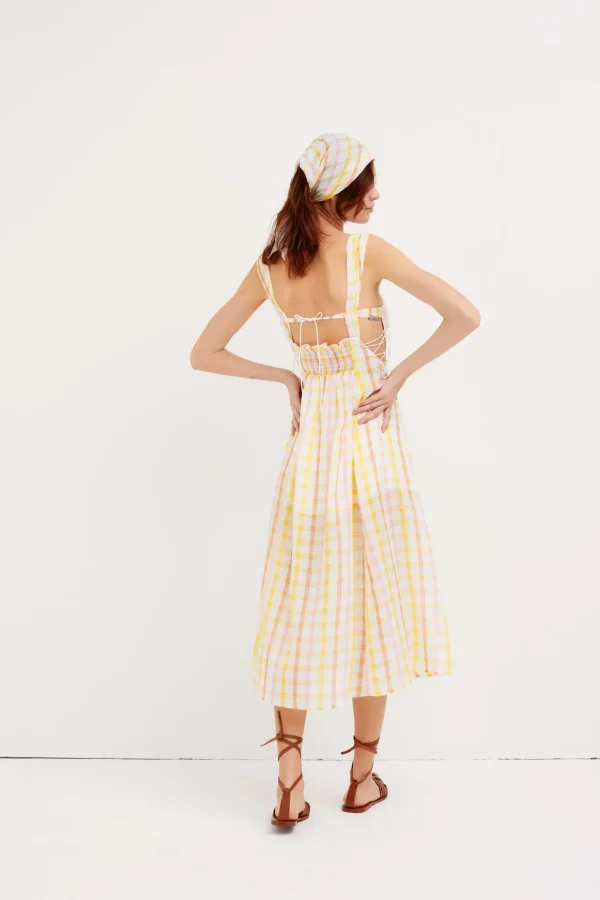 Clearance For Love & Lemons Rue Midi Dress Yellow