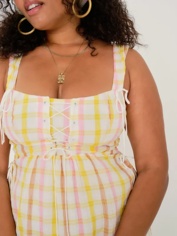 Clearance For Love & Lemons Rue Midi Dress Yellow