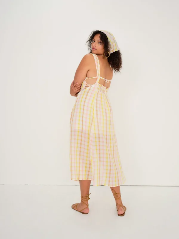 Clearance For Love & Lemons Rue Midi Dress Yellow