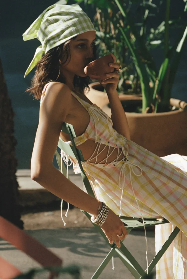 Clearance For Love & Lemons Rue Midi Dress Yellow