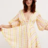 Hot For Love & Lemons Rue Puff Sleeve Mini Dress Yellow