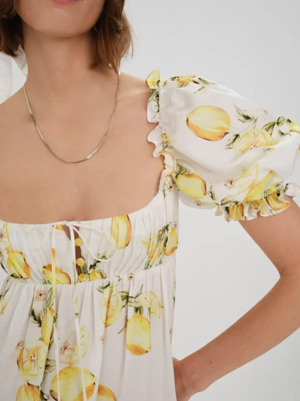 Best Sale For Love & Lemons Serafina Mini Dress Yellow