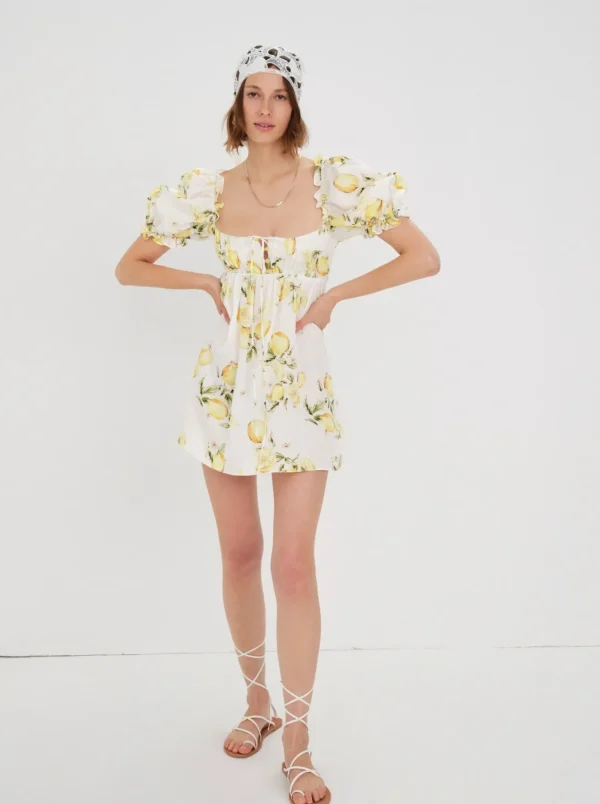 Best Sale For Love & Lemons Serafina Mini Dress Yellow
